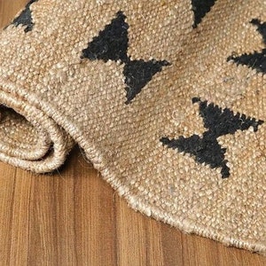 2x5,2x6,2x10,2x20 Ft Black Area Rug-Jute Runner Rug hand loomed Rug-runner rugs-kitchen rugs-home decor-braided jute runner-rugs for living
