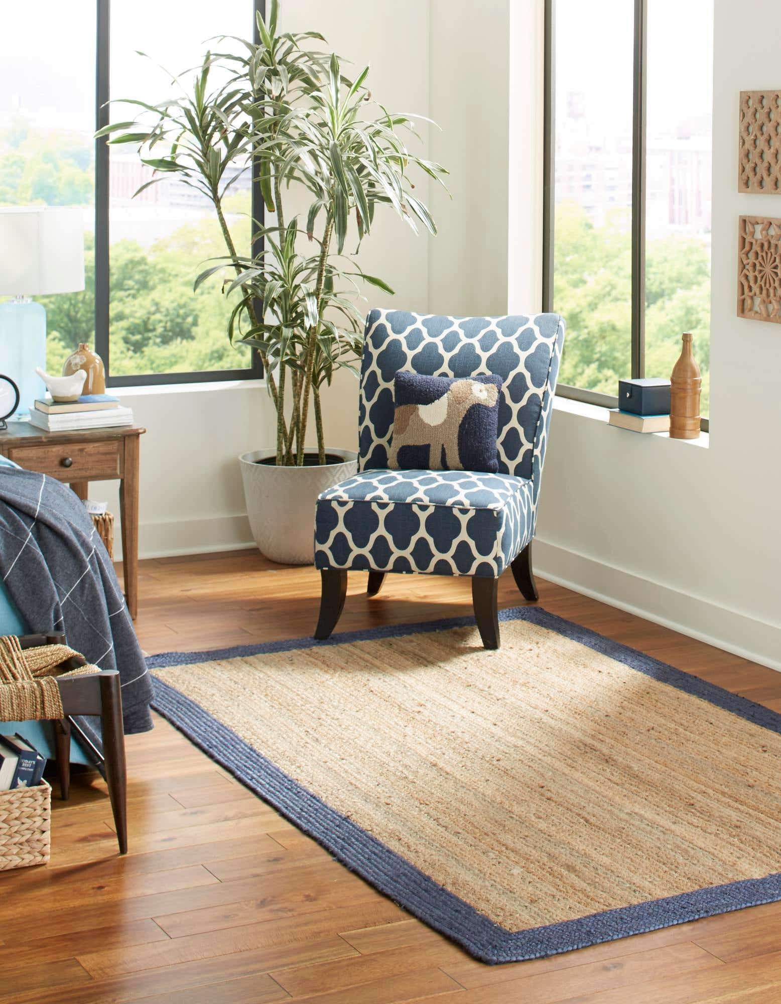 6x9 Ft Navy blue jute rug Natural Jute Rug. Natural Rug. Jute Etsy