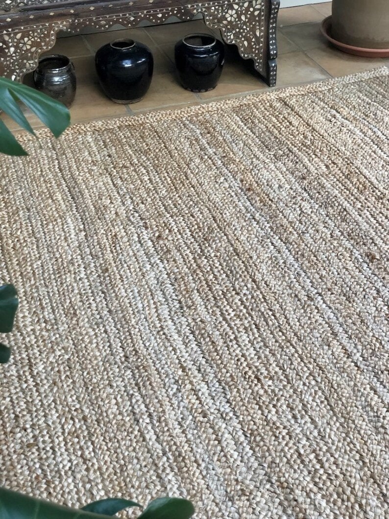 5x88x10ft Silver Color Jute Floor Jute Rug Meditation Mat Etsy