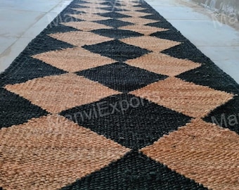 2 x 20, 2.6 x 22,3 x 20 ft black jute runner rug, jute runner rug,handmade jute rug,natural jute rug, jute rugs,plus jute,outdoor runner rug