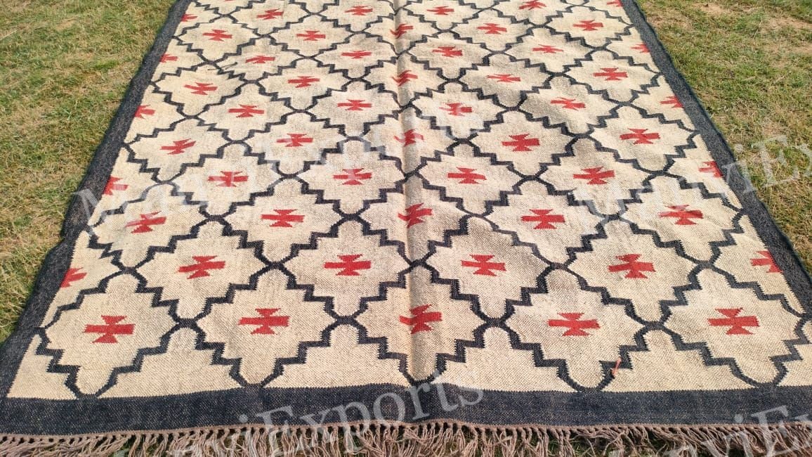 8 X 10 Ft Handwoven Jute Kilim Rugs Kilim Rug Diamond Wool Etsy