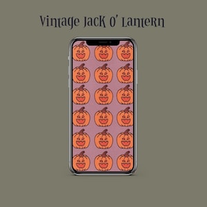 Jahrgang | Retro Spooky Jack O 'Lantern Phone Wallpaper Hintergrund | DIGITALER DOWNLOAD | 3er Set