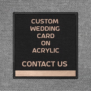 Tarjeta de boda acrílica personalizada, hoja de acrílico 5 "x7", tarjeta impresa UV de plexiglás transparente de cumpleaños, tarjeta de corona de compromiso, letrero de bienvenida al matrimonio
