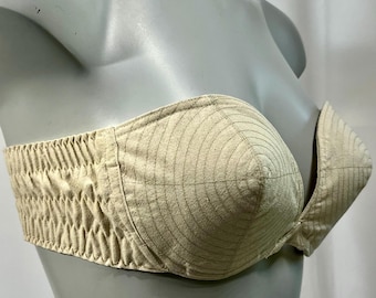 Retro Bullet Bra Strapless • 1950s Cone Bra • Vintage Style Wireless Bra • Handmade Cotton Pin Up Lingerie