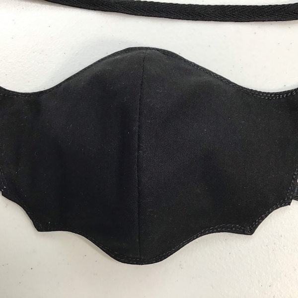 Fashion grunge gothic bat face mask, Black vampire ninja witchy witch anime face mask, Alternative fashion bat biker face mask