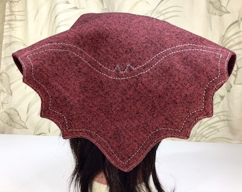 Bat Wing Collar Scarf: Gothic Red Wool Bandana