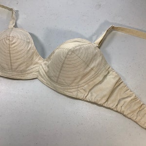 1950s Vintage Style Cotton Bullet Cone Bra - Wireless Padded Lingerie ...