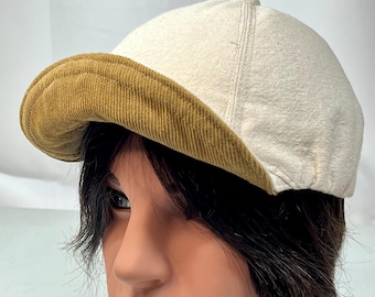 Foldable Cotton Canvas Corduroy Baseball Cap • 60s 70s Vintage Style Unisex