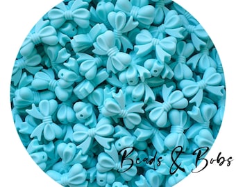Silicone Bow beads for jewellery and craft projects Candy Purple