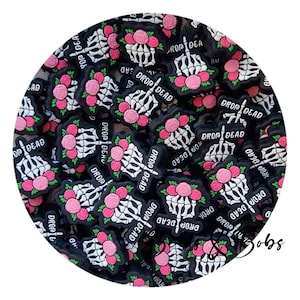 BULK 2-10 Stück Silikon Perlen Drop Dead freche Skeletthand für Schmuck und Bastelprojekte - schwarz