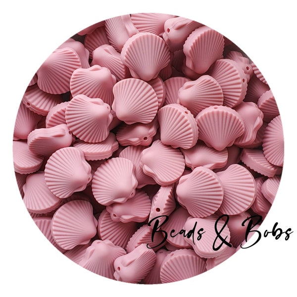 BULK 2-10 Pieces Silicone Shell beads for jewellery and craft projects - Blush