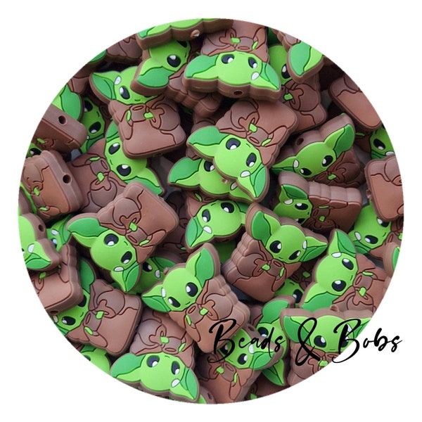 BULK 2-10 Pieces Silicone Green Guy Beads for jewellery and craft projects