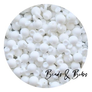 BULK 5-20 Pieces FREE Postage available see description, Silicone mouse shape beads for jewellery and craft projects - White