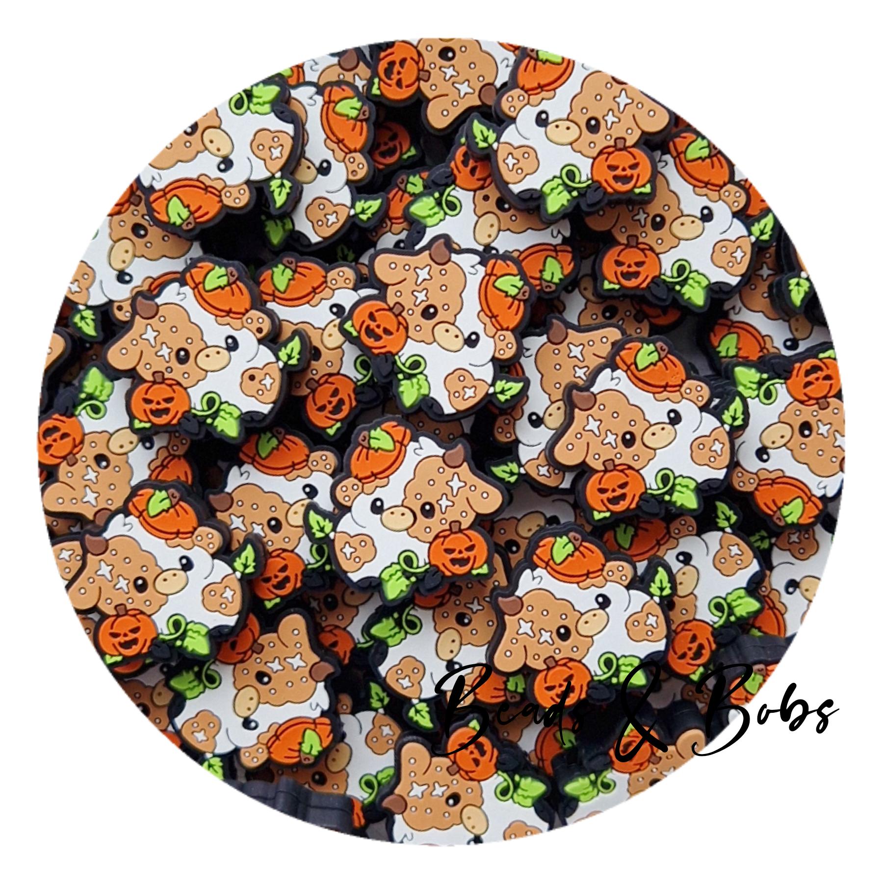145 Stück Halloween-Silikonperlen Set – Mit Kürbis, Totenkopf & Runden Perlen, Für Schmuck & Deko, Inkl. Zubehör