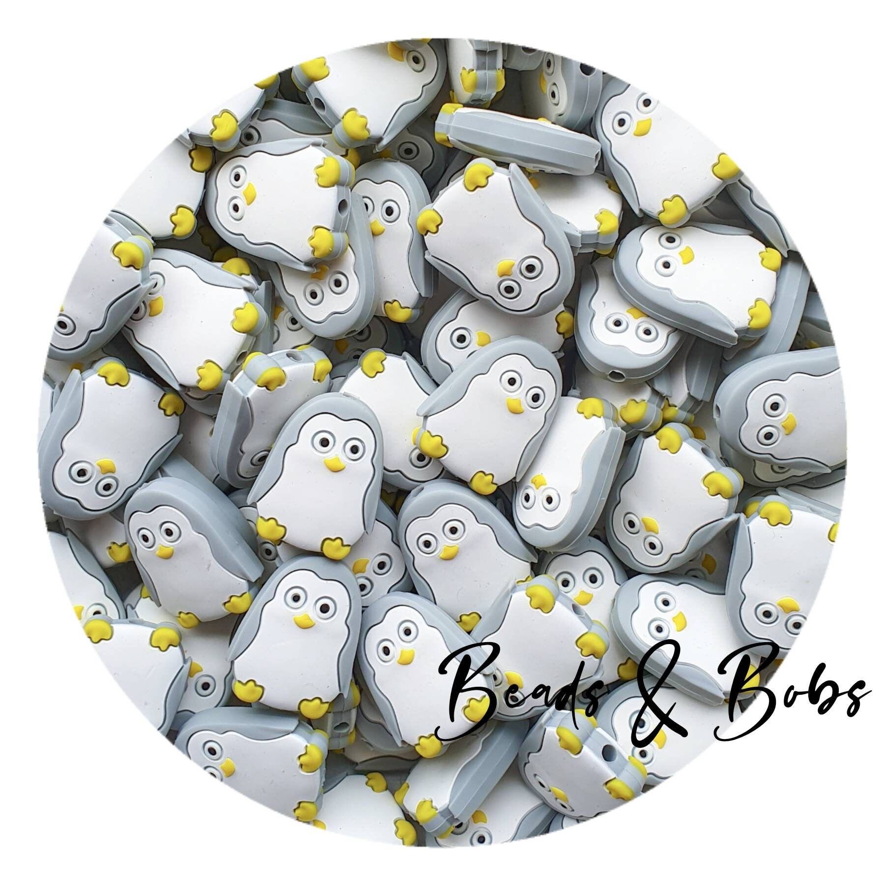 8 Stück Pinguin-Silikonperlen Bunt - Für Schmuck, Schlüsselanhänger & Girlanden