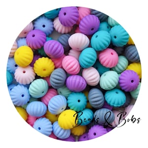 BULK 5-20 Pieces Silicone Scalloped beads for jewellery and craft projects - 8 Colours