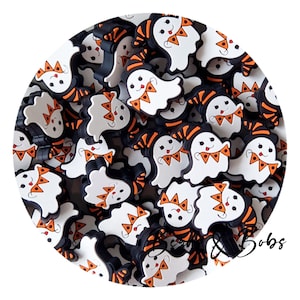 Lote de 2 a 10 cuentas de fantasmas para fiestas de Halloween para proyectos de joyería y manualidades