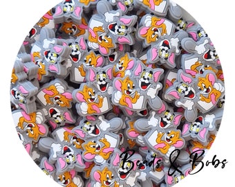 BULK 2-10 Pieces Cat & Mouse Beads for jewellery and craft projects