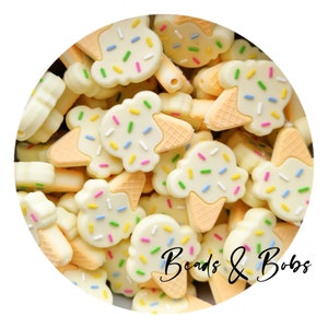 Sweet Desert Beads Glass Beads Bulk Lot Ice Cream Cupcake Fruit Beads Mix 3  LB