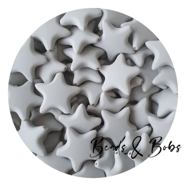 BULK 2-10 pièces de grosses perles en silicone pour projets de bijoux et d'artisanat - Gris clair