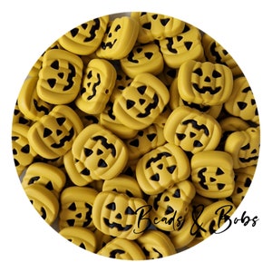 BULK 2-10 Pieces Silicone Halloween Pumpkin beads for jewellery and craft projects - Pale Orange