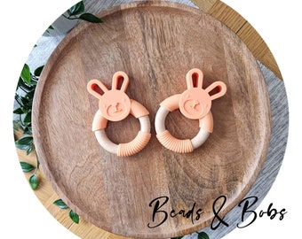 Lapins en silicone et bois de hêtre - Pêche