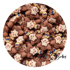 BULK 2-10 Pieces FREE Postage available see description, Silicone Wood Cowboy beads for jewellery and craft projects