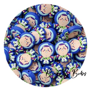 BULK 2-10 Pieces FREE Postage available see description, Silicone Buzz Astronaut Beads for jewellery and craft projects