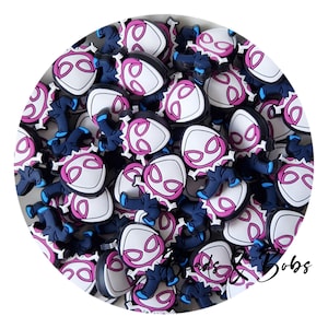 BULK 2-10 Pieces FREE Postage available see description, Silicone Ghost Hero beads for jewellery and craft projects