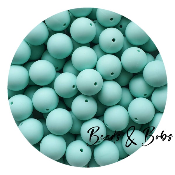 BULK 5-20 Pieces 19mm round silicone beads for jewellery and craft projects - Aruba Blue