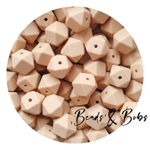 Lote de 5 a 20 cuentas de silicona hexagonales de 14 mm para proyectos de joyería y manualidades - Avena