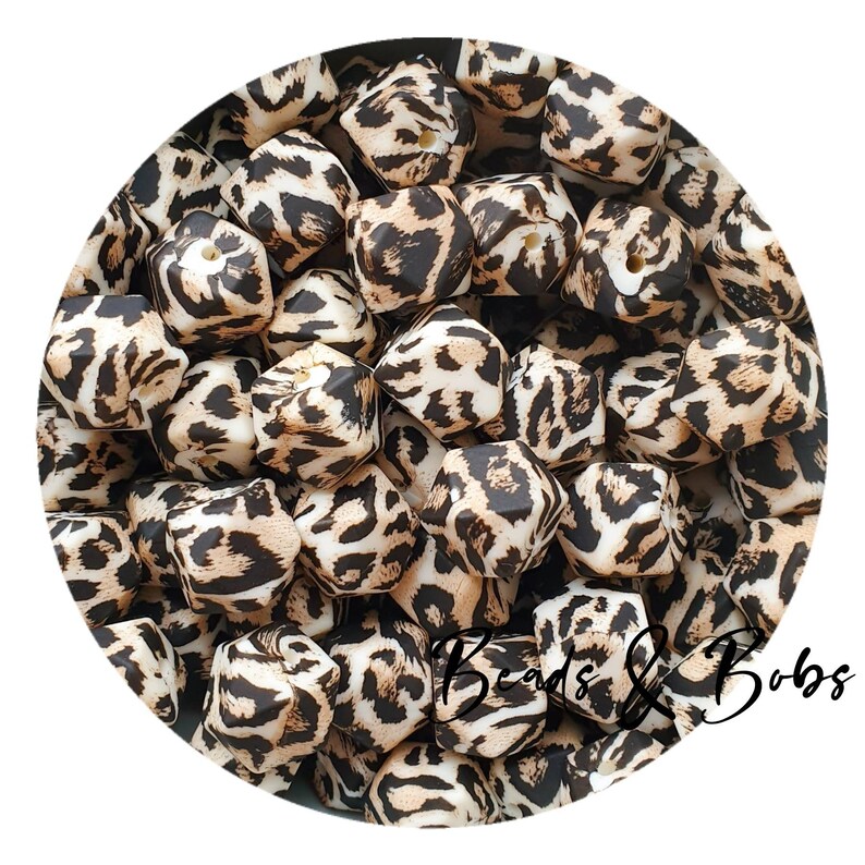 14mm hexagon silicone beads for jewellery and craft projects Warm Marble Grey