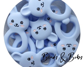 Lapins à queue courte en silicone pour projets d'artisanat - Bleu