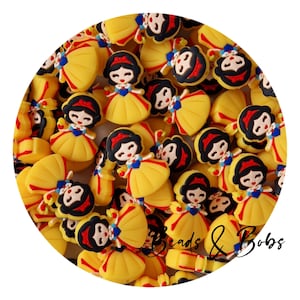 BULK 2-10 Stück Silikon Prinzessin Beads für Schmuck- und Bastelprojekte