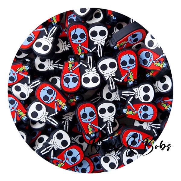 EN VRAC 2-10 pièces Halloween Jack & Sally Perles pour bijoux et projets créatifs