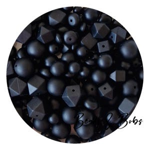 BULK 5-20 Pieces FREE Postage available see description, Core styles silicone beads for jewellery and craft projects - Black