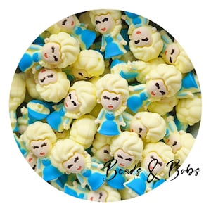BULK 2-10 Stück KOSTENLOS Porto verfügbar siehe Beschreibung, Silikon 3D Ice Girl Beads für Schmuck und Bastelprojekte