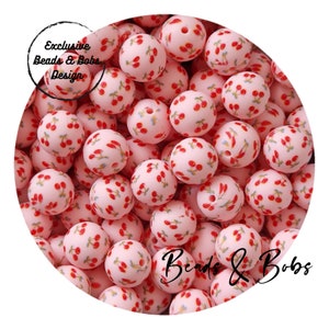 BULK 5-20 Pieces FREE Postage available see description, 15mm silicone beads, Beads & Bobs exclusive design for craft projects - Cherries