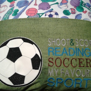 Football/Soccer Applique 5 x 7 Pocket Pillow, Sport Reading Cushion Embroidery Applique Design Not a physical item! Digital Download Only