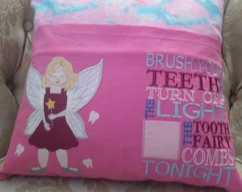 Tooth Fairy 5x7 Reading Pillow Embroidery Applique, Loose Tooth Reading Cushion, Childrens Pillow Not physical item! Digital Download Only