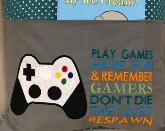 Game Controller Applique 5 x 7 Gaming Pocket Reading Cushion, Console Reading Pillow Design Not a physical item! Digital Download Only