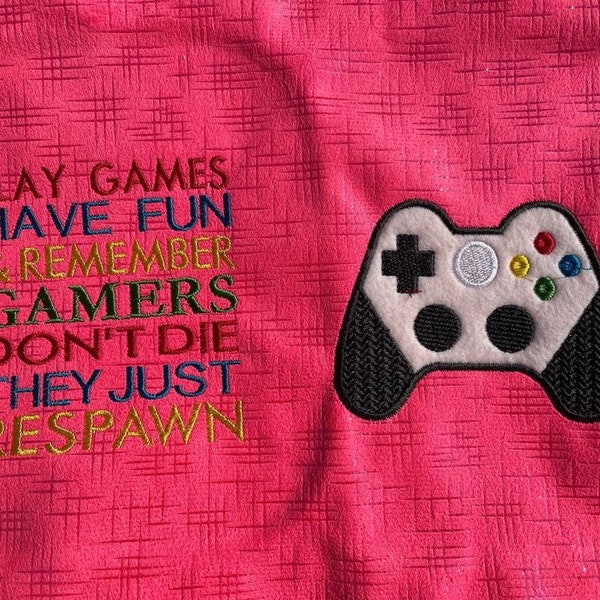 4x4 ONLY Controller Gamer Applique Pocket Reading Pillow Embroidery Design, Not a physical item! Digital Download Only