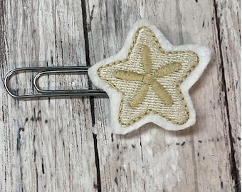 Starfish Sea Creature Feltie 4 x 4 Embroidery Design (2 versions - Feltie & Pencil Topper) DIGITAL DOWNLOAD, Hair Bow Embellishment Design