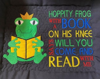 5 x 7 Froschkönig Tasche Lesekissen Stickdatei, Frosch Design, Kein physischer Gegenstand! Nur digitaler Download