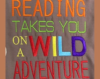 Jungle WORDS ONLY 5 x 7 Pocket Reading Pillow, Embroidery Applique Design Not a physical item! Digital Download Only