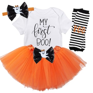 Baby girls First Halloween Costume,My First Boo, Ghost baby girl costume, girls first halloween costume, baby halloween costume