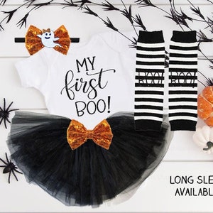 Baby girls First Halloween Costume,My First Boo, Ghost baby girl costume, girls first halloween costume, baby halloween costume