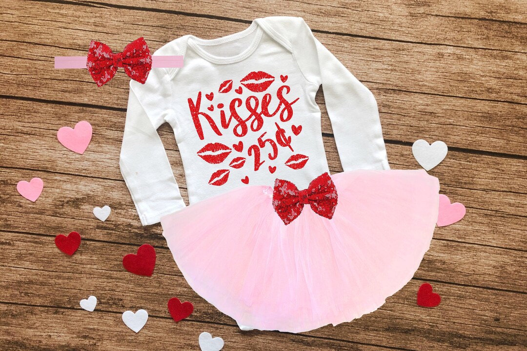 1st Valentines Day Outfit, Baby Girl Valentines Day Tutu Set, Girls