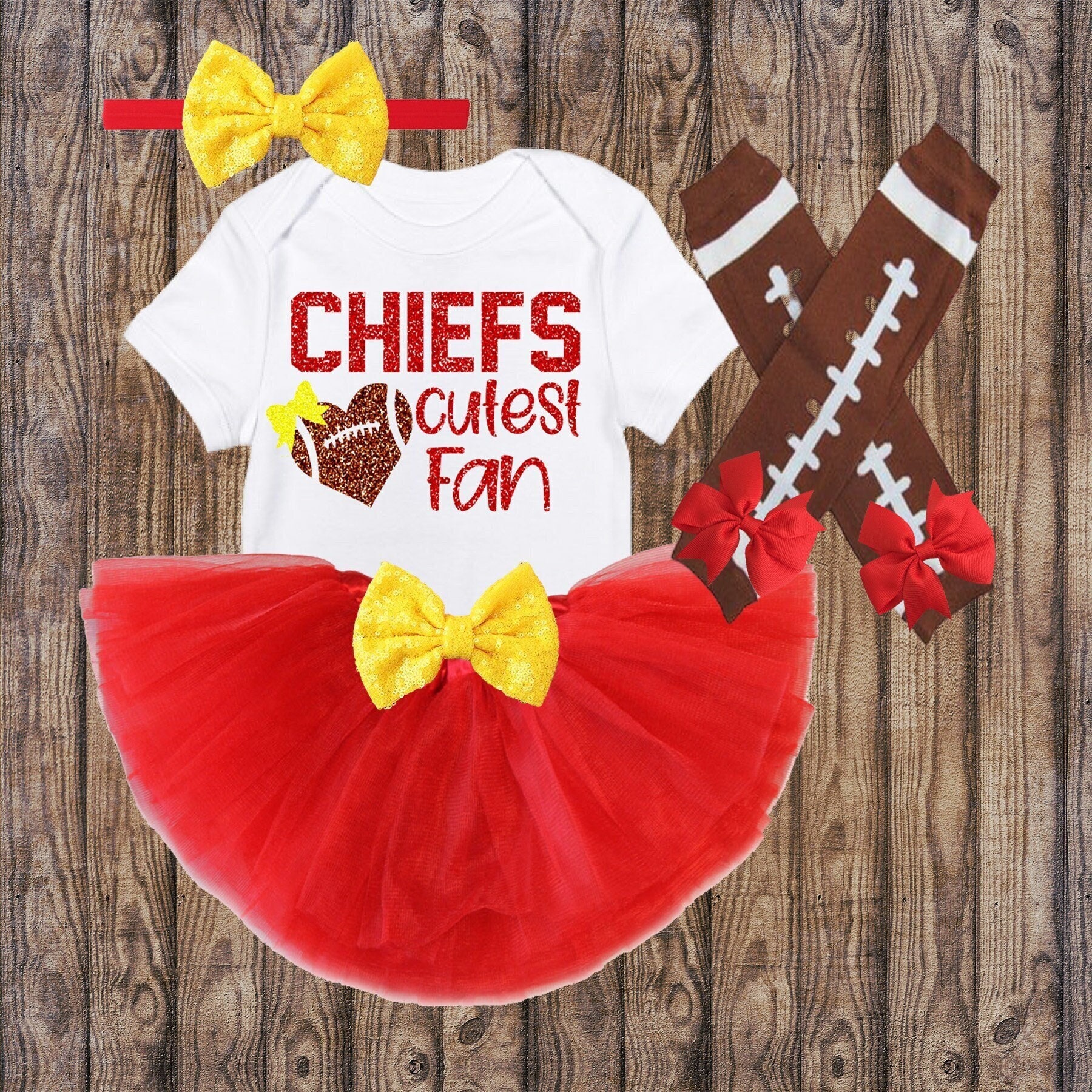Kansas City Chiefs Fan Baby Girl Chiefs Outfit Little Girl Outfits