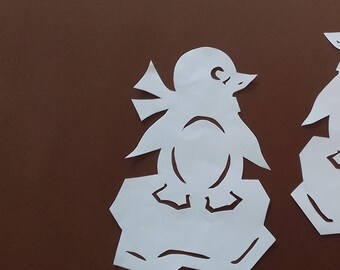 Pinguin DuschVorhang Minimal arktische Fauna Vogel Gardinen mit Digitaldruck